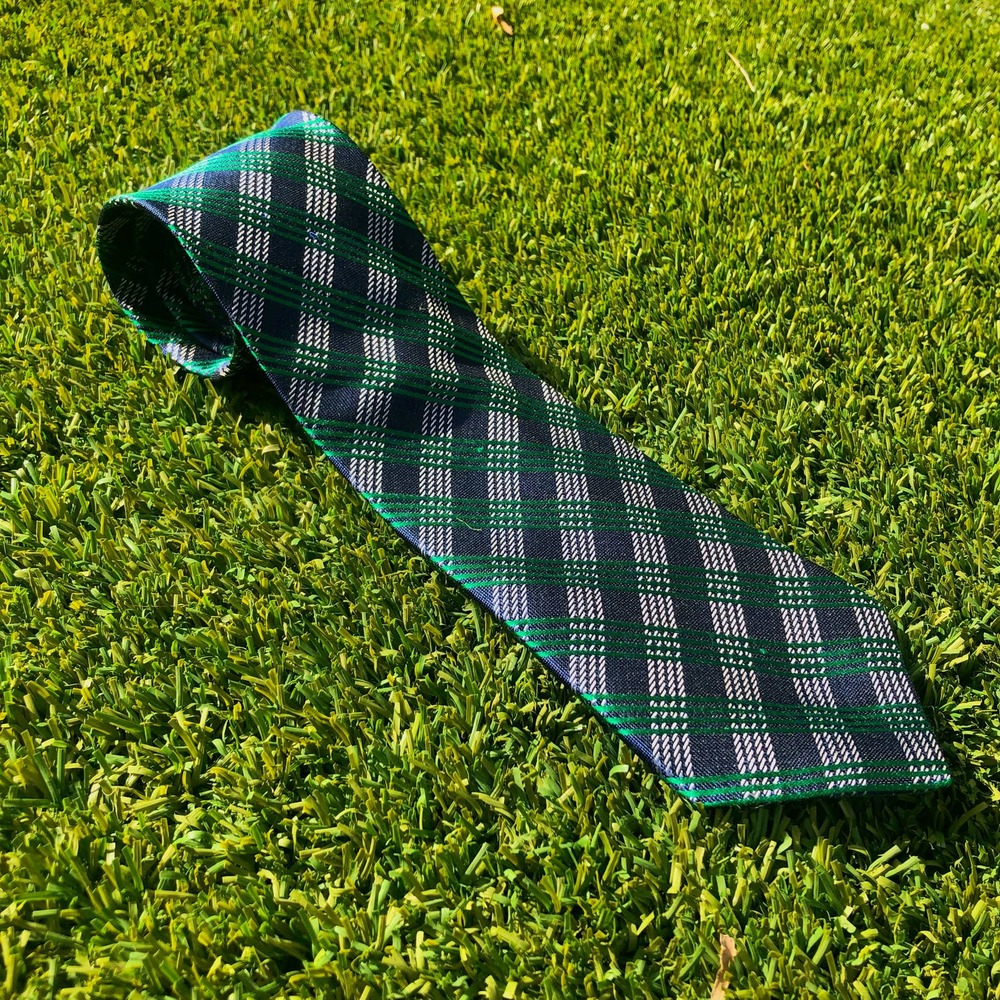 Chaps Ralph Lauren Mens Tie Silk Green Blue Stripe